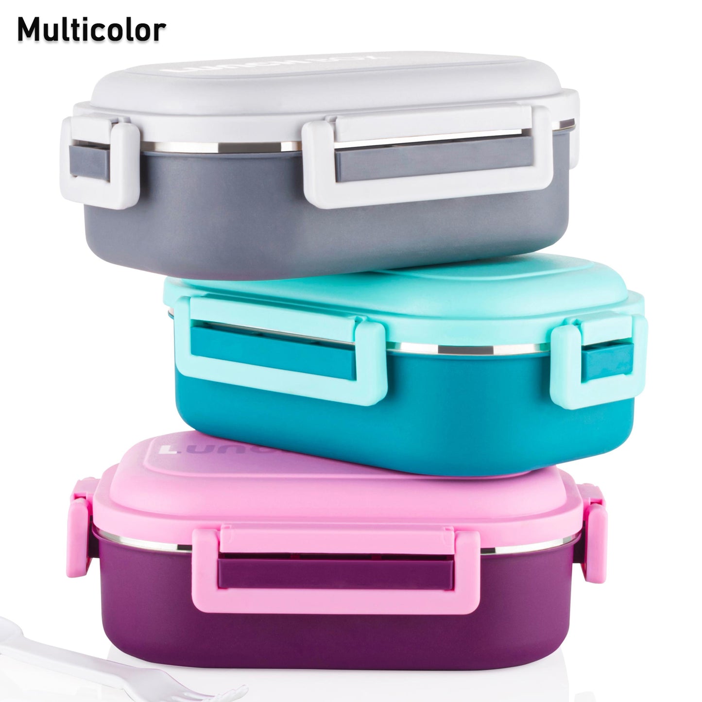 Insulated Testy Stainless Steel Leakproof Lunch Box With Spoon (1 Set) - Happy Price - Image 3