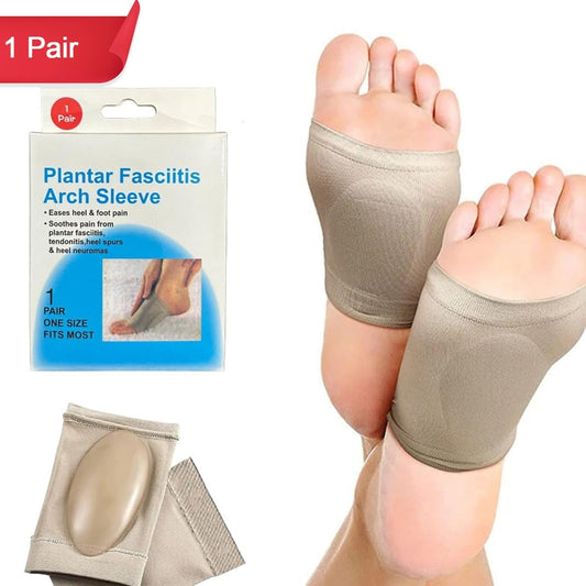 Foot Arch Support For Men  Women  Medial Arch Support For Flat Feet Correction Sleeve With Cushion  Plantar Fasciitis Leg Foot Pain Relief Product  Foot Care For Orthopedic Shoes Slippers (1 Pair) - Happy Price - Image 1