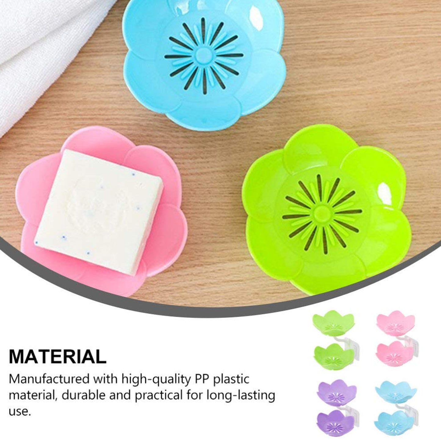 Dabble Layer Flower Self Draining Soap Dish Holder Bathroom Shower Soap Holder Dish Storage Plate Tray For Bathroom Kitchen Bathtub - Happy Price - Image 5