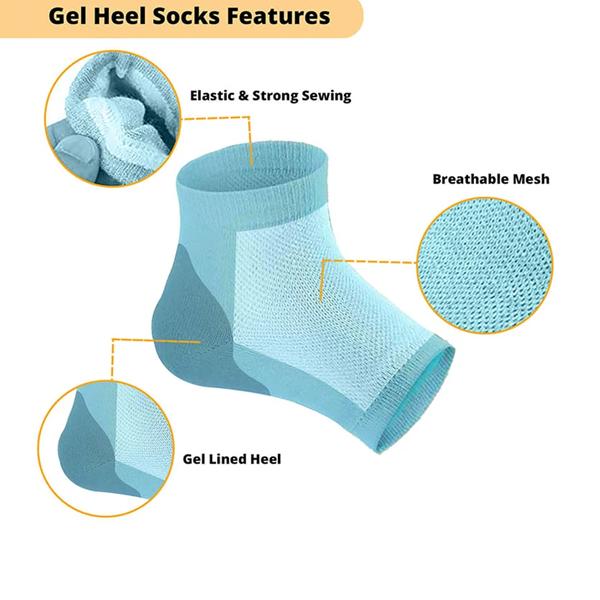 Heel Pain Relief Silicone Gel Heel Socks (Multicolor) - Happy Price - Image 5