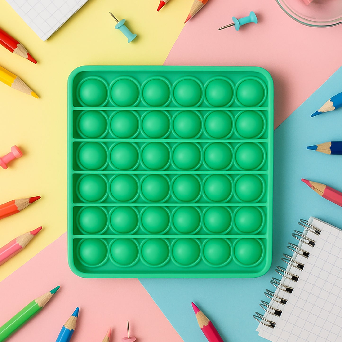 Square Silicone Pop It Fidget Toy for Stress Relief - 1 Pc - Happy Price - Image 6