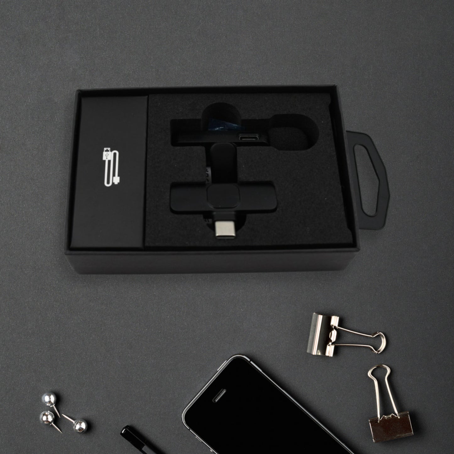 Intelligent Noise Cancelling Live Streaming Clip On Microphone For Type-c  For Iphone With Charging Mini Wireless Lapel Collar Microphone - Happy Price - Image 7