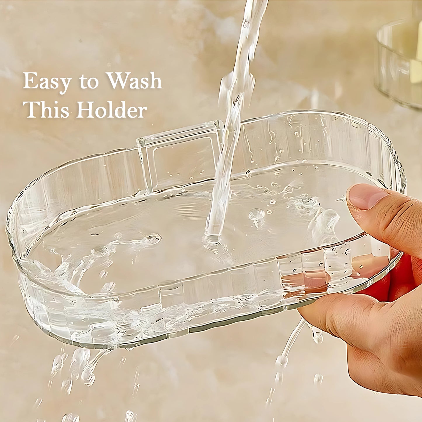 Self Adhesive Transparent Wall Mounted Soap Dish Holder (2 Pc) - Happy Price - Image 6