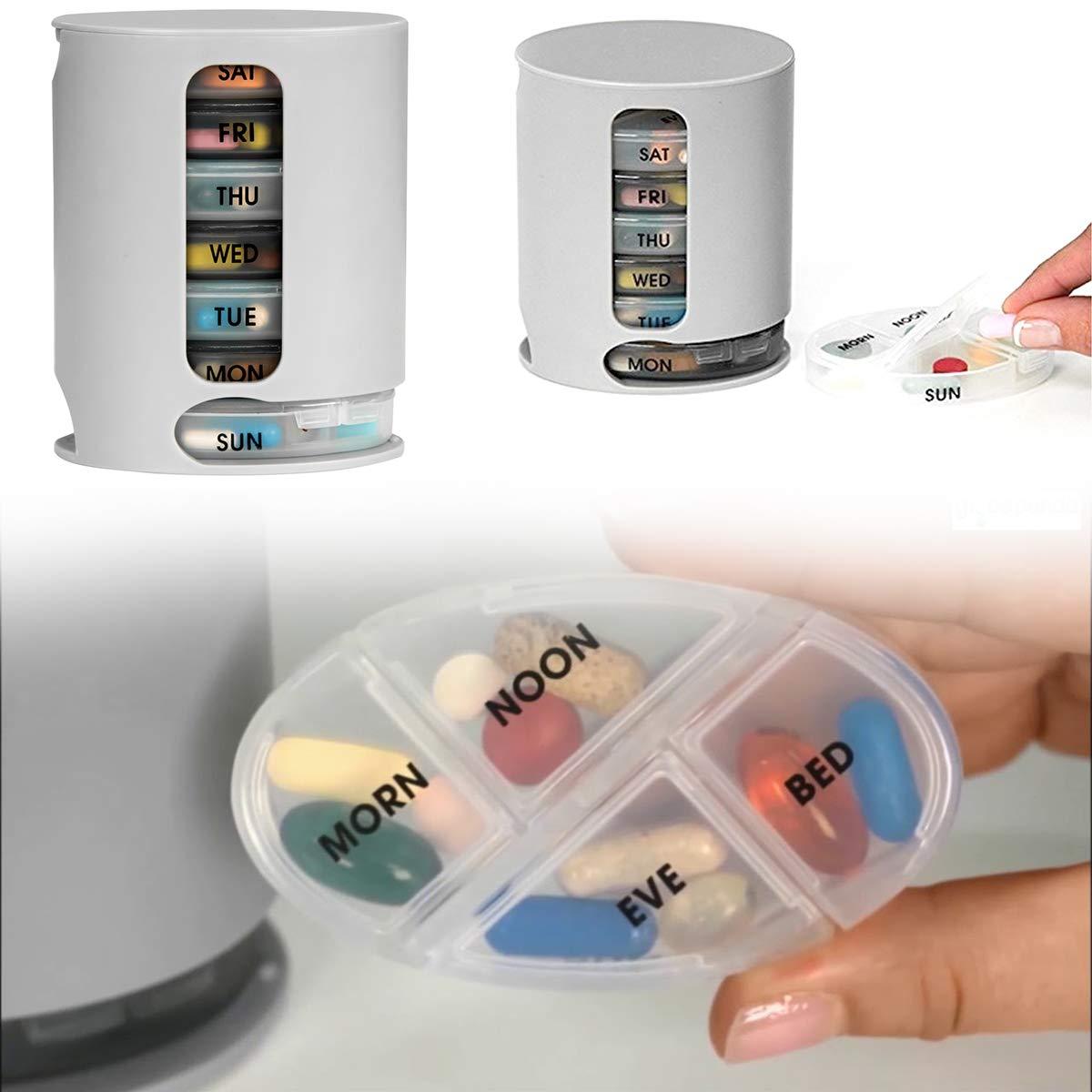 7 Day Weekly Pill Organizer Box with 8 Compartments per Tray - Happy Price - Image 4