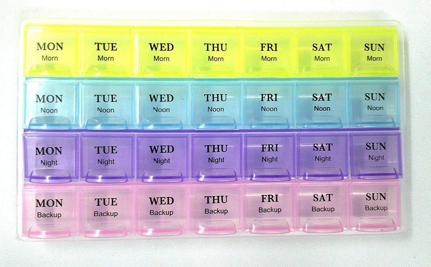 Pill Case- 4 Row 28 Squares Weekly 7 Days Tablet Box Holder Medicine Storage Organizer Container - Happy Price - Image 4