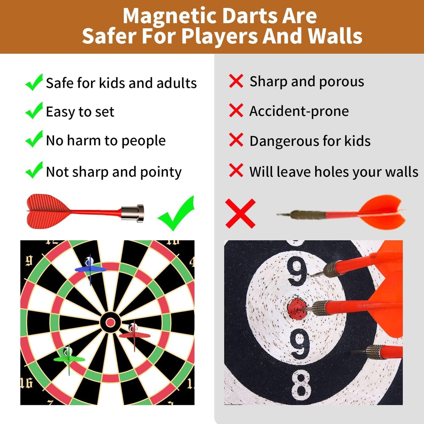 Magnetic Dart Board Game Set for Kids & Adults - Safe, Foldable, Double-Sided Fun - Happy Price - Image 5
