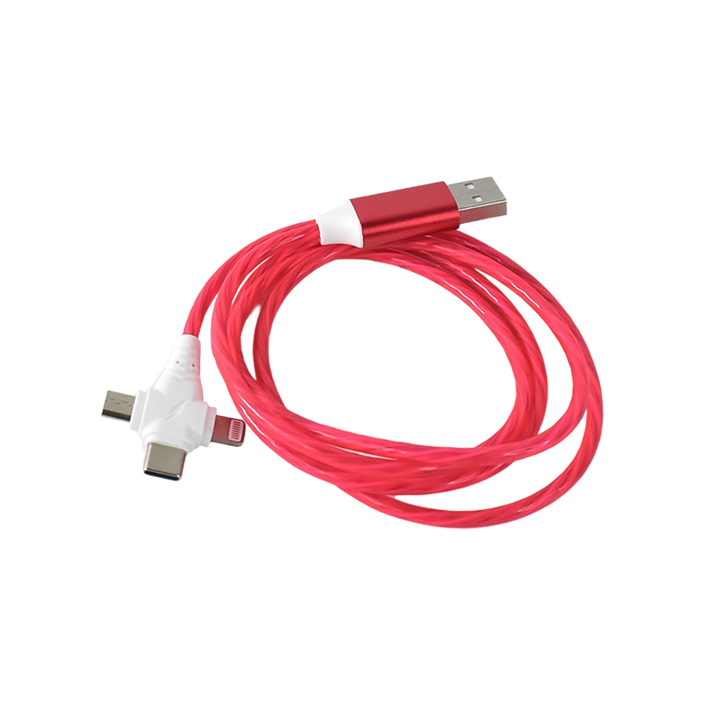 3 In 1 Charging Cable Light Up Fast Charger Lighting Cable - Happy Price - Image 4