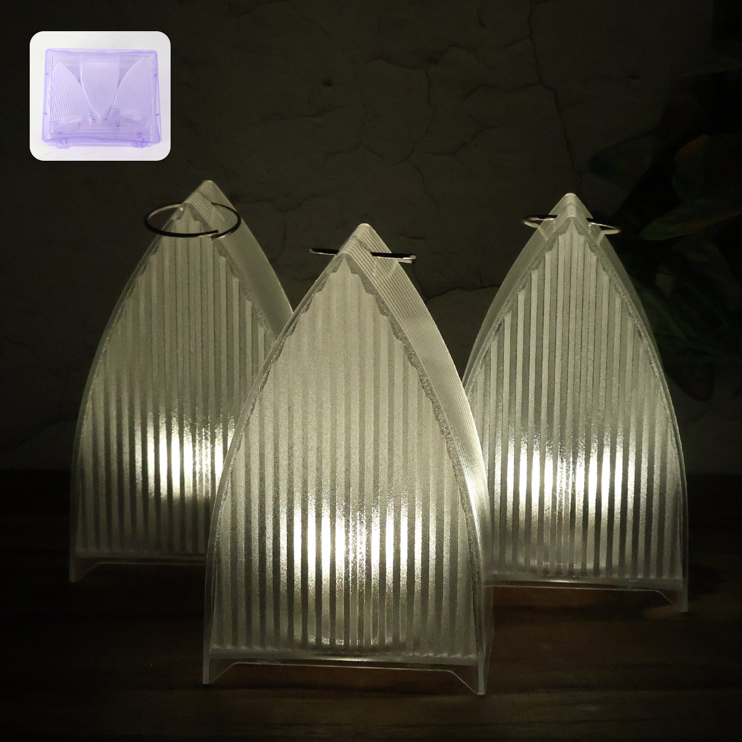 Set of 3 Battery Operated LED Lanterns - Decorative Flameless Lights - Happy Price - Image 6