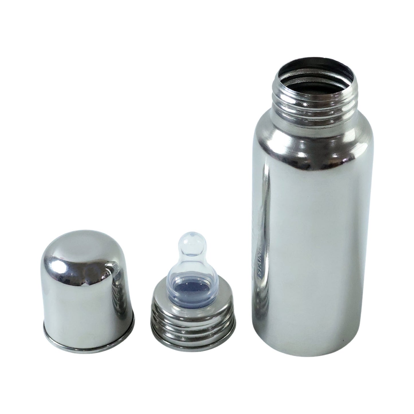 Stainless Steel Baby Feeding Bottle 250 ML with Silicone Nipple - Happy Price - Image 4