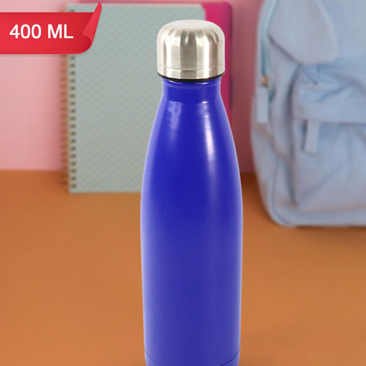 Stainless Steel Single Wall Water Bottle 400ml Approx - Happy Price - Image 1