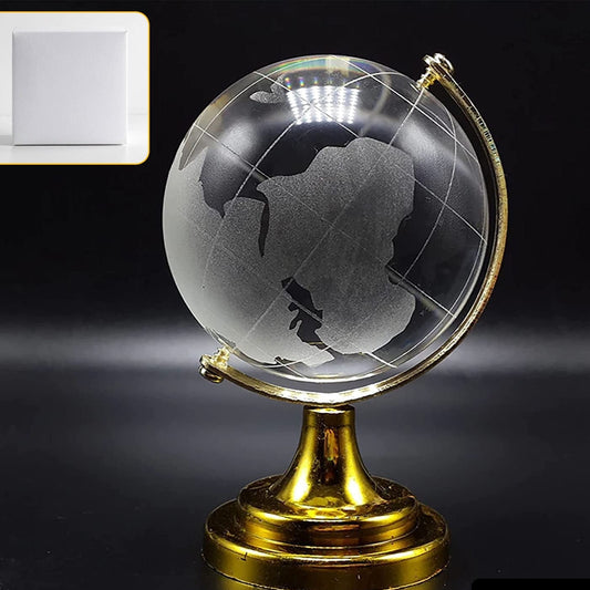 Crystal Globe  World Map 50 Mm With Golden Stand (1 Pc) - Happy Price - Image 1