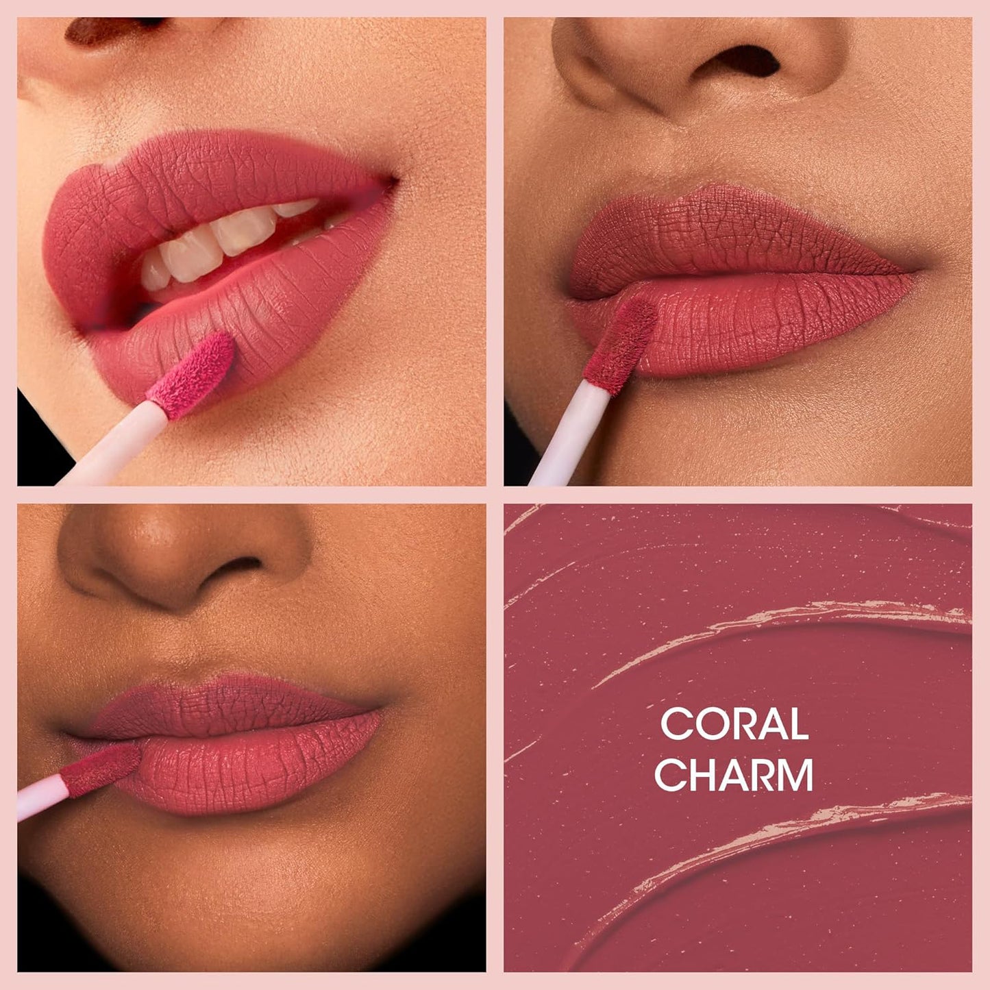 Coral Charm Liquid Lipstick - 4.5 ML, Long-Lasting Matte Finish - Happy Price - Image 3