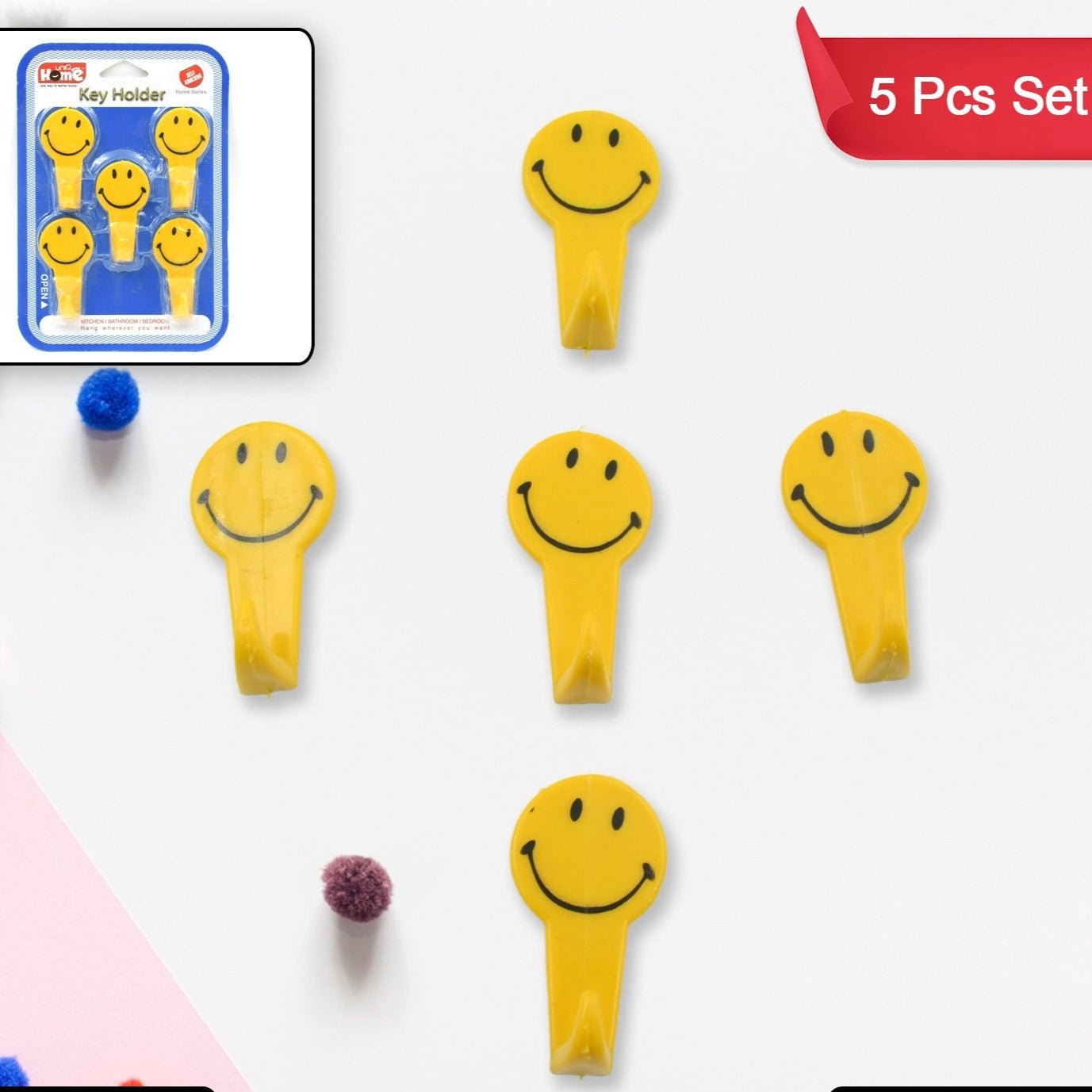 4 Pc Adhesive Hook For Holding Stuffskey And Other Items - Happy Price - Image 1