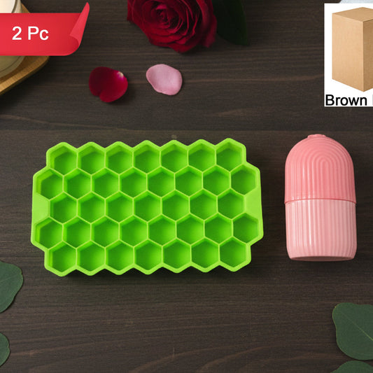 Face Icer Roller With Honeycomb Ice Tray (2 Pc )