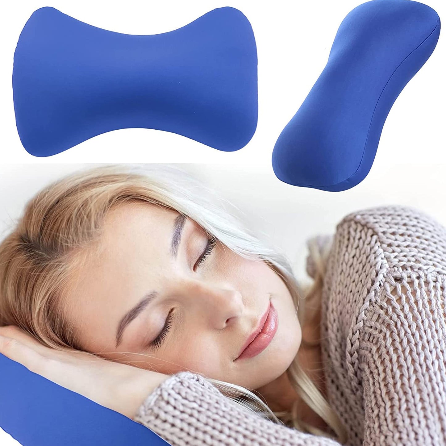 Microbead Neck Pillow for Travel - Soft Bone-Shaped Cushion for Head and Neck Support - Happy Price - Image 5