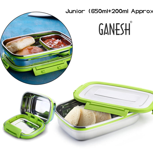 Ganesh Junior Stainless Steel Lunch Pack For Office  School Use - Happy Price - Image 1