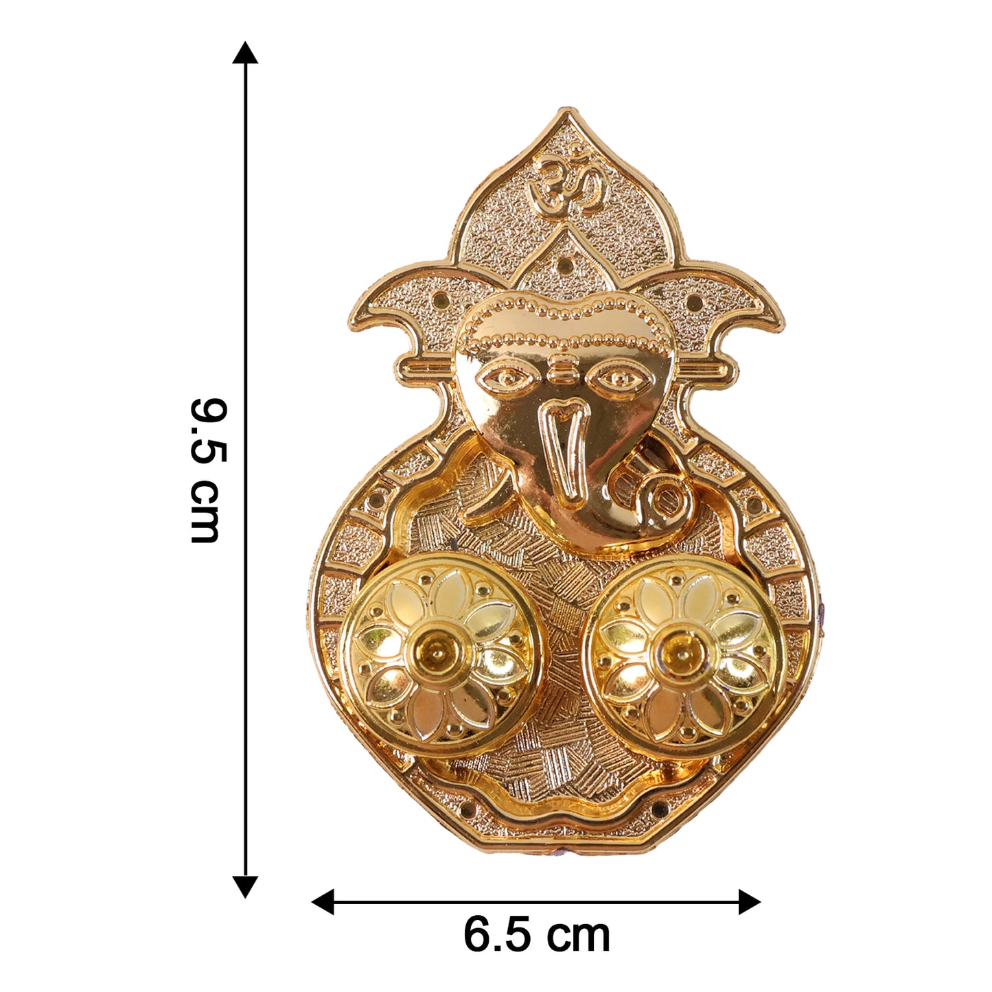 Lord Ganesha Kumkum Holder with Dual Compartments - Golden Plastic Pooja Accessory (1 Pc) - Happy Price - Image 6
