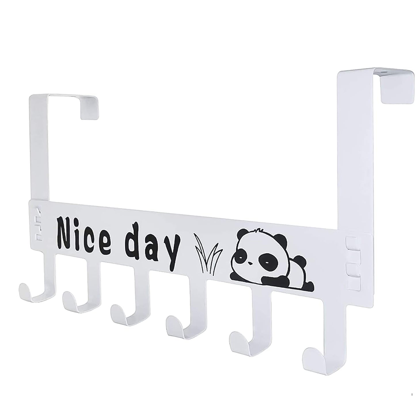 Heavy-duty Carbon Steel Door Hook Hanger Rack (2 Pc  6 Hook  White) - Happy Price - Image 4