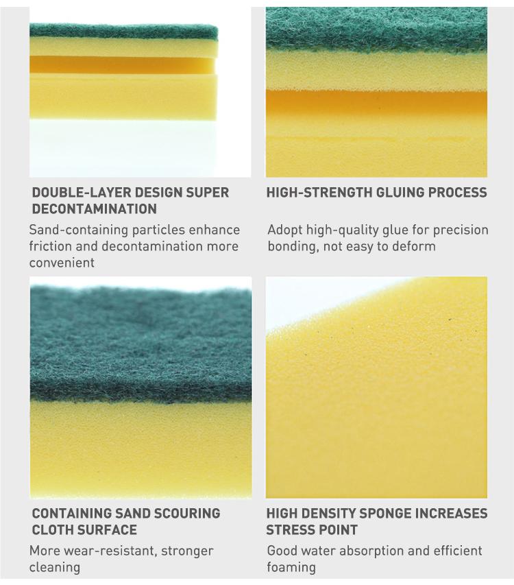 1429 Scrub Sponge 2 In 1 Pad For Kitchen Sink Bathroom Cleaning Scrubber - Happy Price - Image 6
