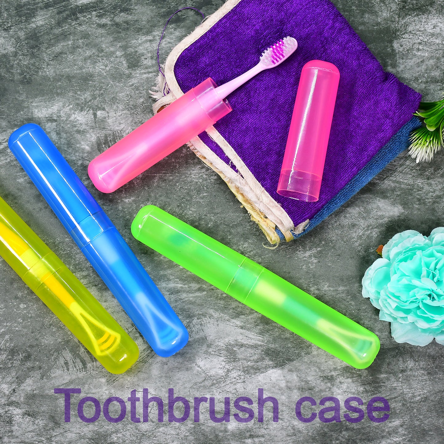 4pc Plastic Toothbrush Cover Anti Bacterial Toothbrush Container- Tooth Brush Travel Covers Case Holder Cases - Happy Price - Image 2
