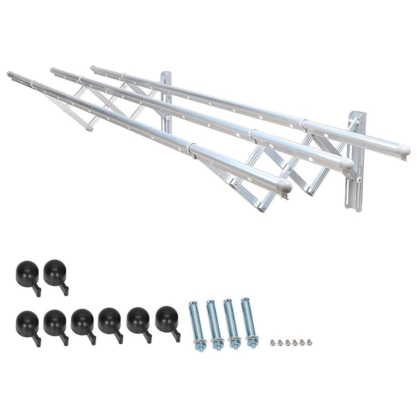 Clothes Rail Rack Clothes Drying Racks Airer Clothes Drying Rack Wall Mounted Clotheshorse Clothes Airer Washing Cloth Line Extendable Fold Towel Rack Bar For Bathroom Indoor Outdoor - Happy Price - Image 4