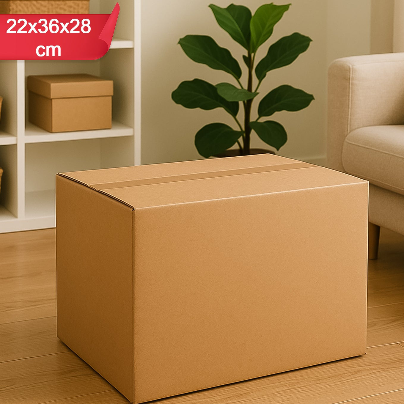 Heavy-duty Brown Box For Product Packing (22x36x28 Cm 1 Pc) - Happy Price - Image 1