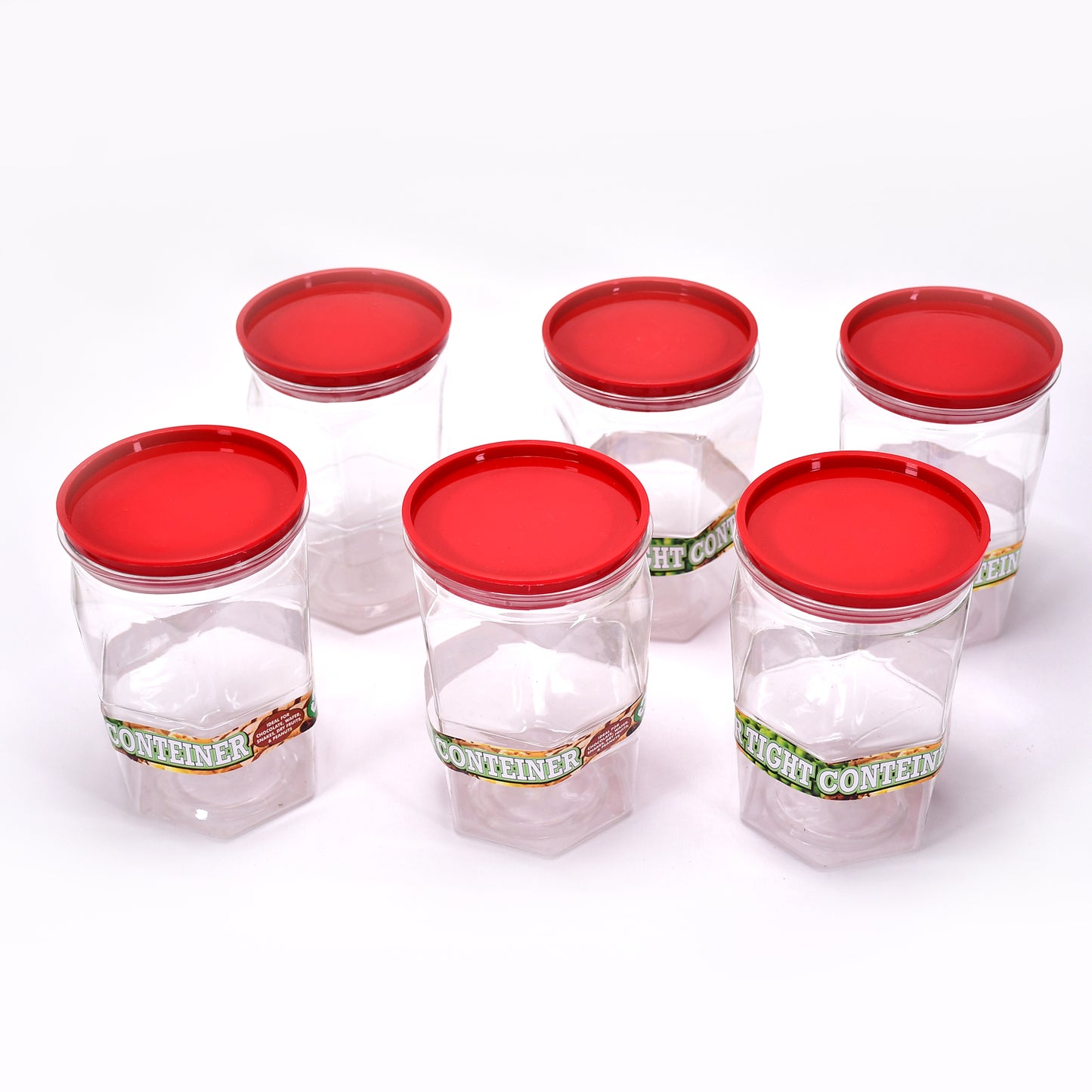 Air Tight Kitchen Storage Container For Rice  Dal  Atta Bpa-free Flour  Cereals  Snacks  Stackable  Modular Round. (Approx - 1100ml Set Of 6pcs) - Happy Price - Image 2
