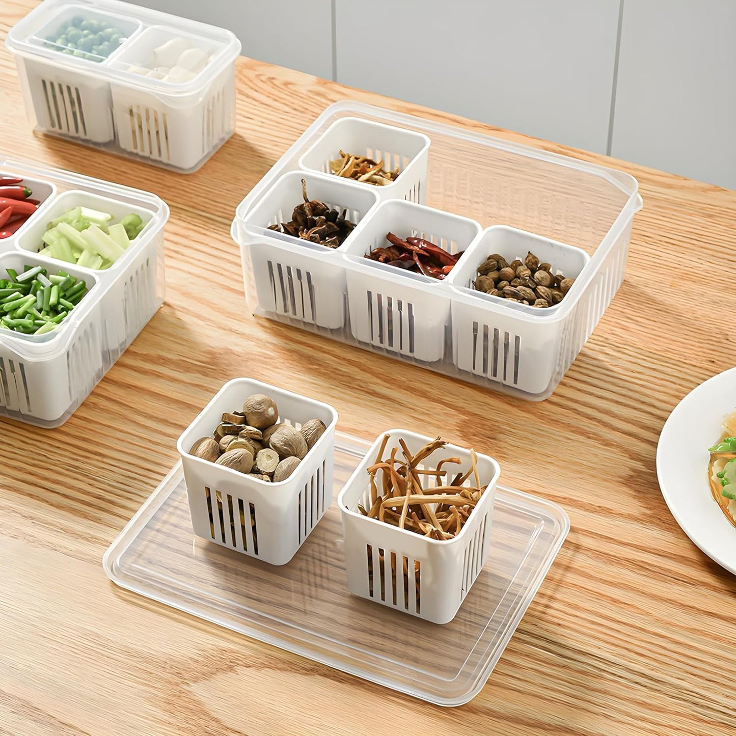 Fridge Storage Boxes Freezer Storage Containers Container For Kitchen Storage Set Storage In Kitchen Vegetable Storage Draining Crisper Refrigerator Food Box (1 Pc) - Happy Price - Image 6