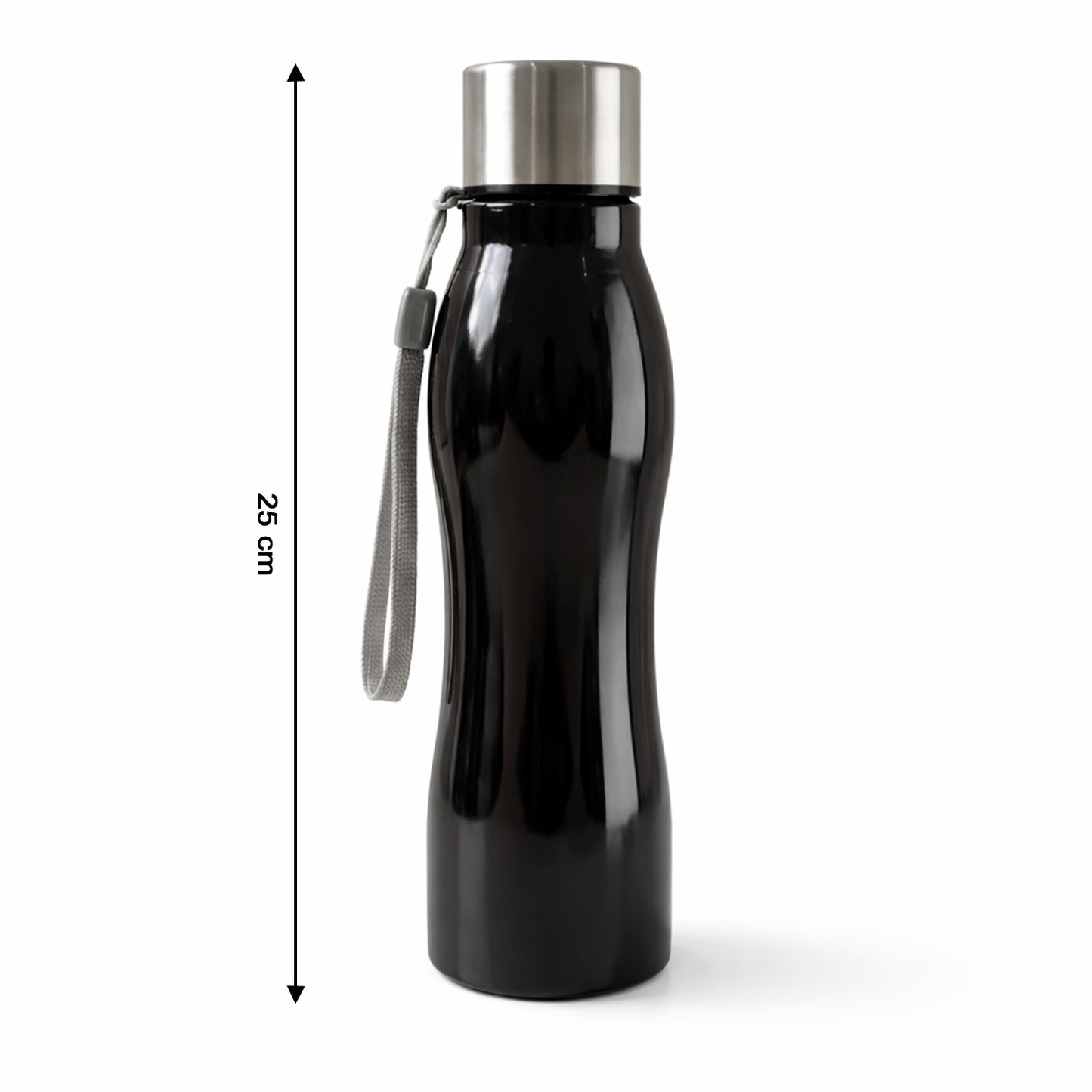 Stainless Steel Water Bottle 600 ML with Carry Strap - Happy Price - Image 5