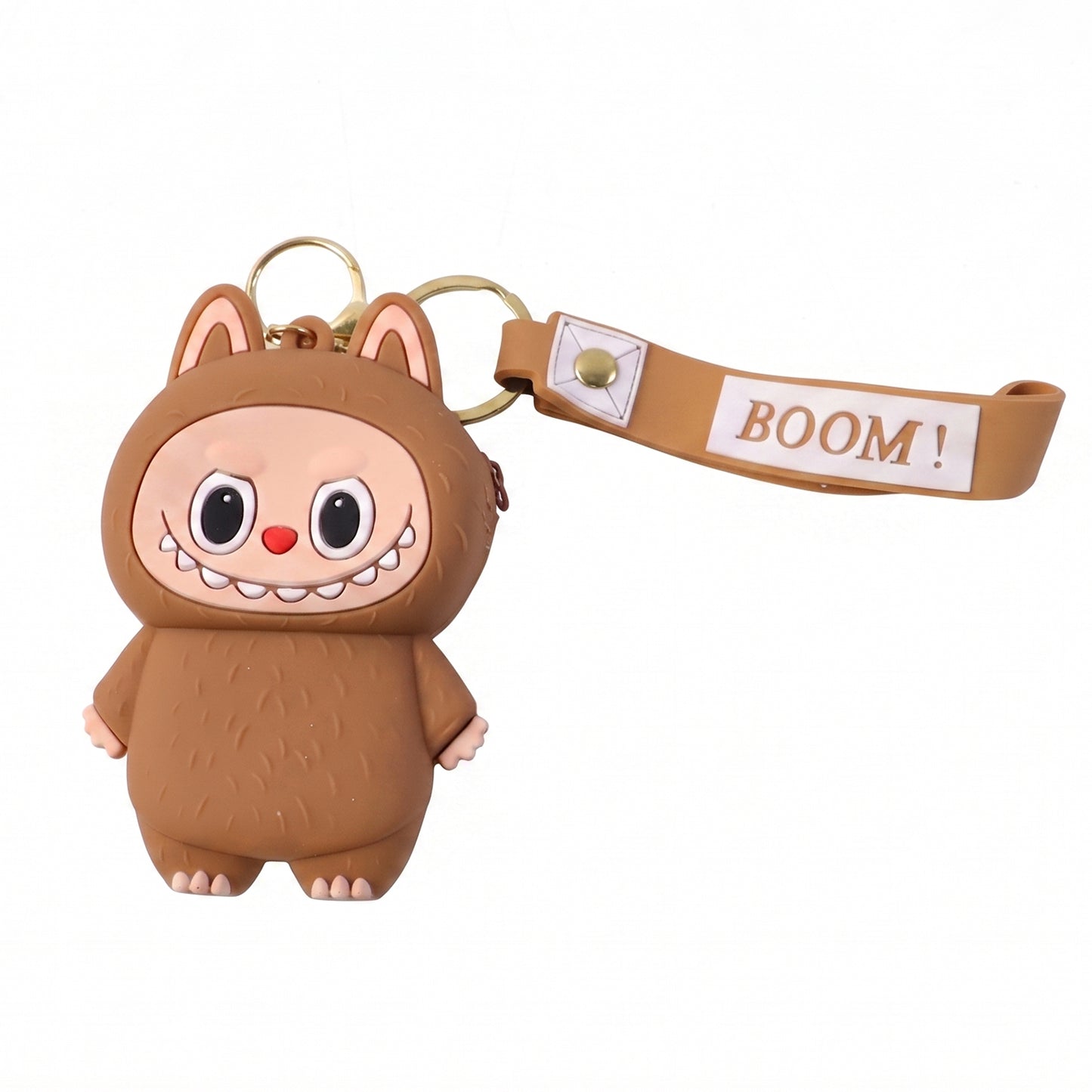 Cute Cartoon Style Silicone Mini Pouch Keychain With Strap (1 Pc)