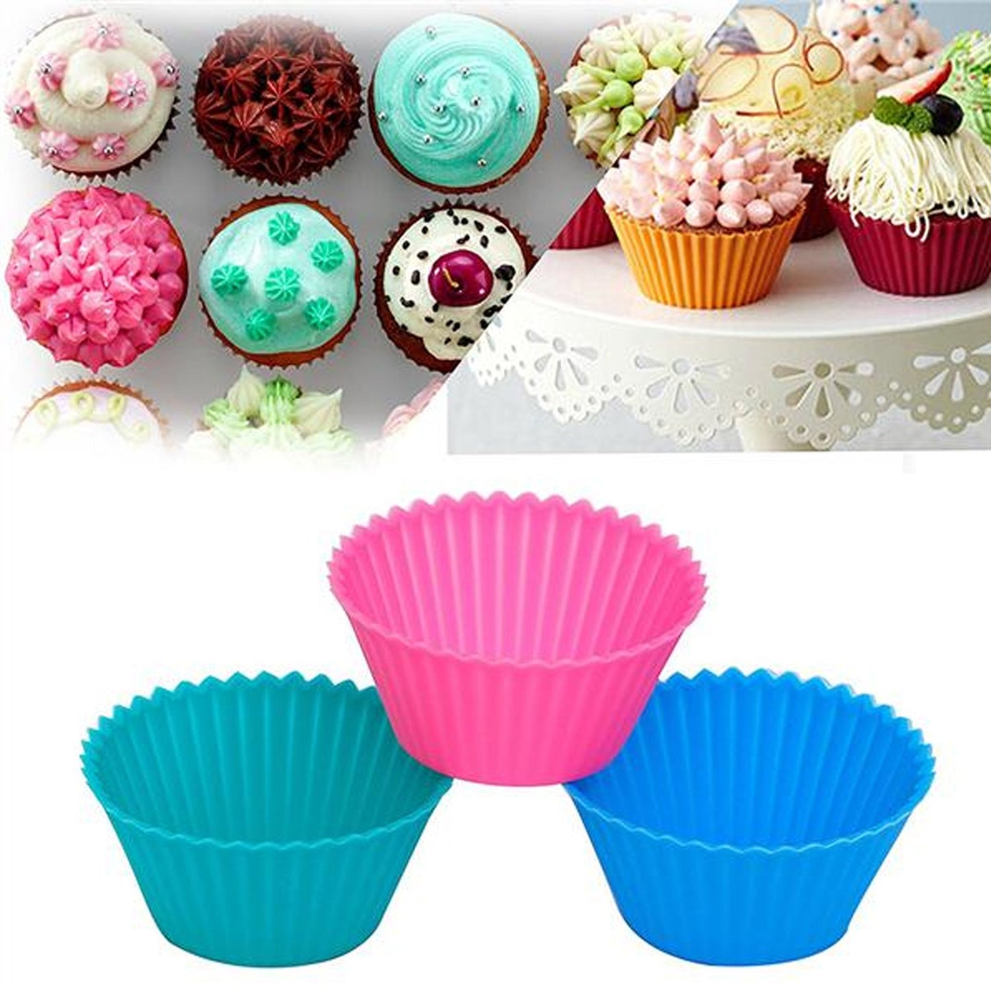 Silicone Cupcake Shaped Baking Mold Fondant Cake Tool Chocolate Candy Cookies Pastry Soap Moulds - Happy Price - Image 3