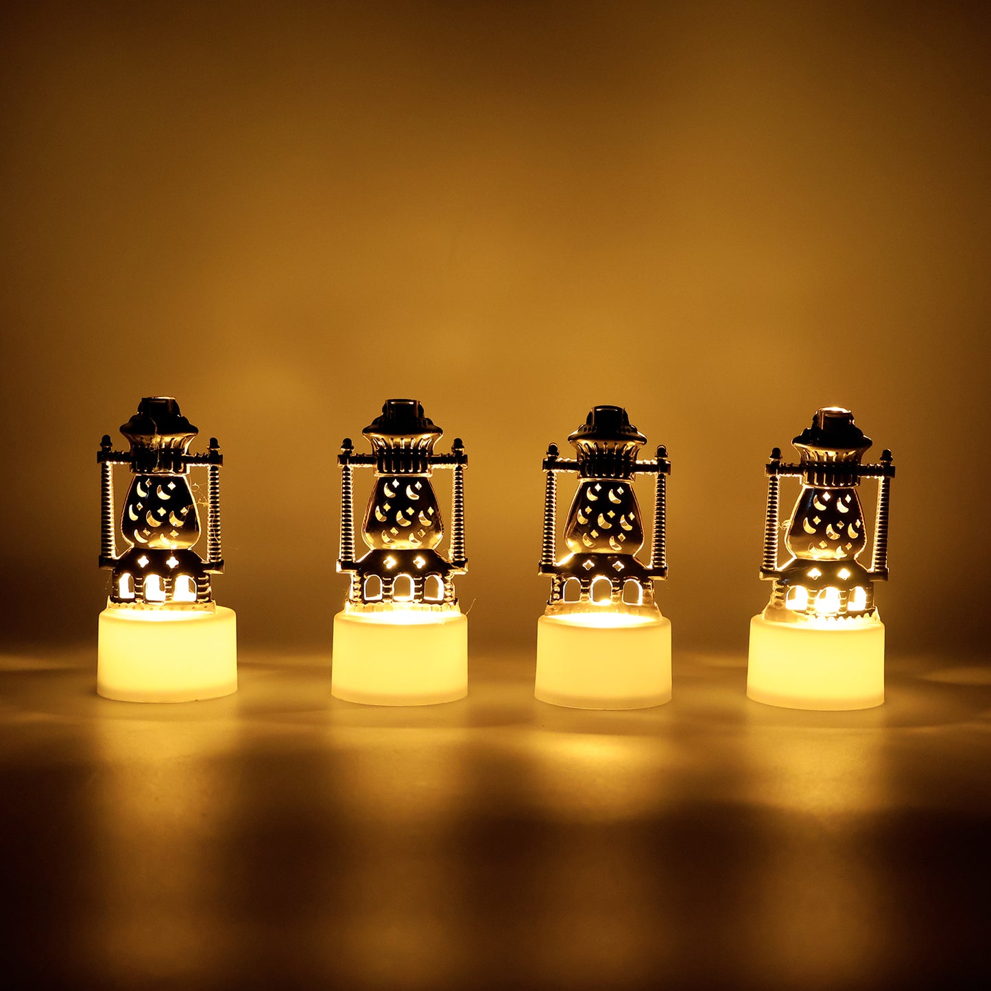 Set of 4 LED Lantern Style Flameless Tealights - Warm Flickering Glow - Happy Price - Image 5
