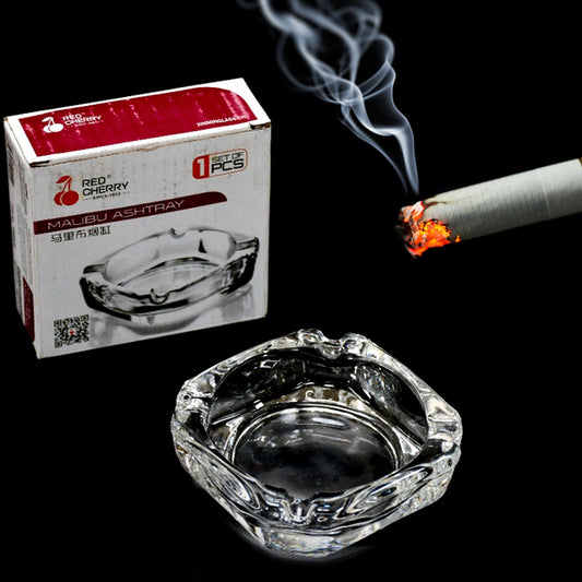 Glass Brunswick Crystal Quality Cigar Cigarette Ashtray Round Tabletop For Home Office Indoor Outdoor Home Decor - Happy Price - Image 1