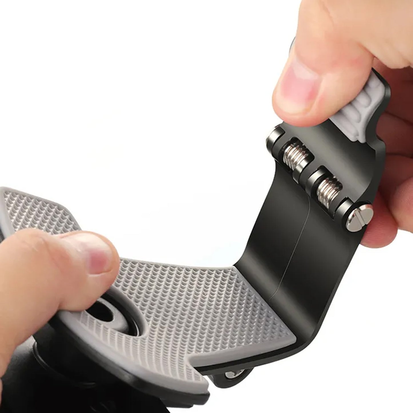 Car Phone Holder Clip Mount 360 Degree Rotation Dashboard Rear View Mirror Sun Visor Smartphone Hud Navigation Fold Stand Plastic Black Compatible For All Smart Phones - Happy Price - Image 4