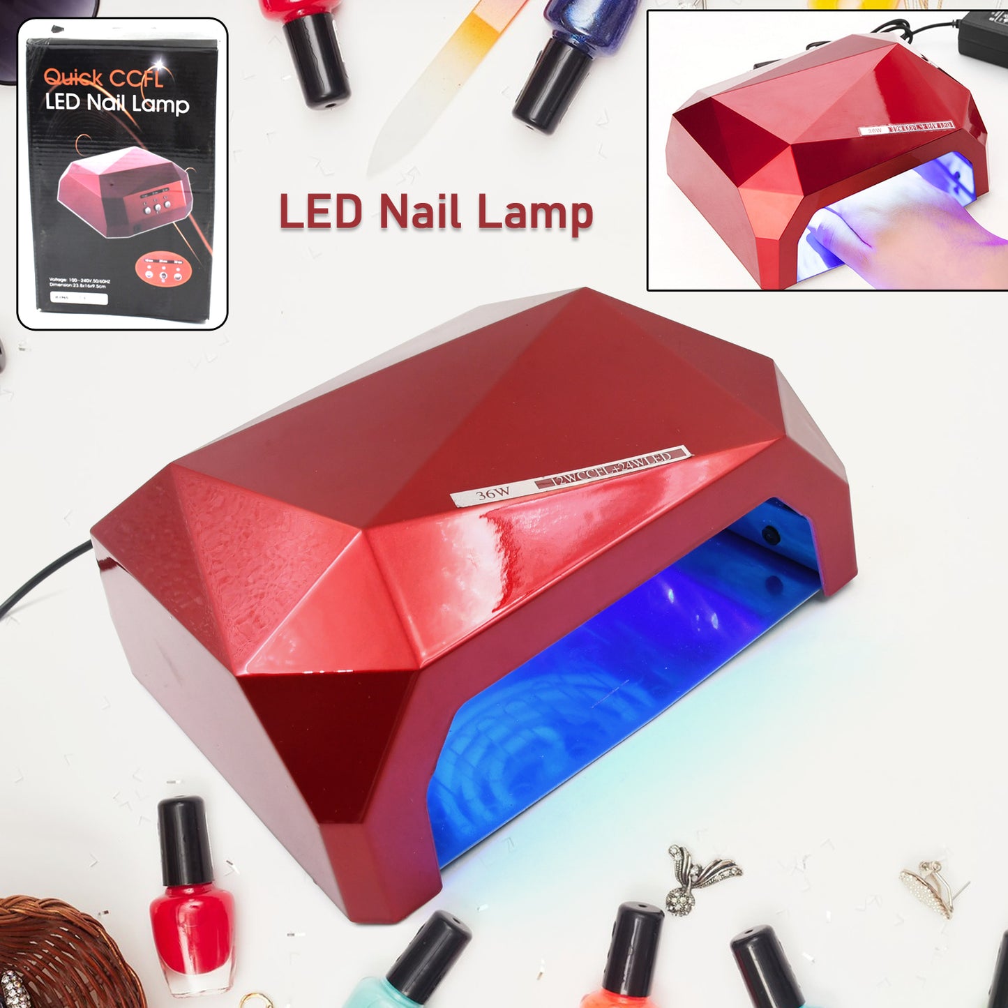 36w Led Nail Dryer Curing Nail Polish Uv Gel Diamond Shaped Nail Dryers (1 Pc) - Happy Price - Image 2