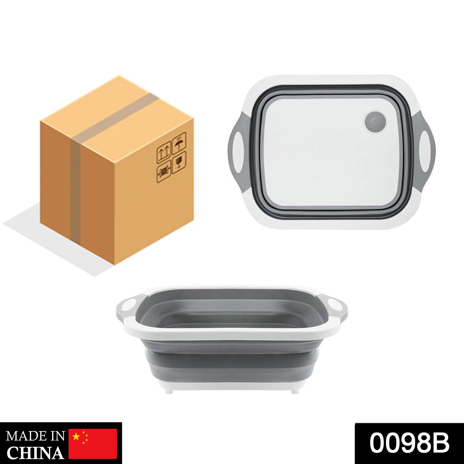 3-in-1 Foldable Kitchen Chopping Board, Washing Bowl & Draining Rack - Great Price - Image 1