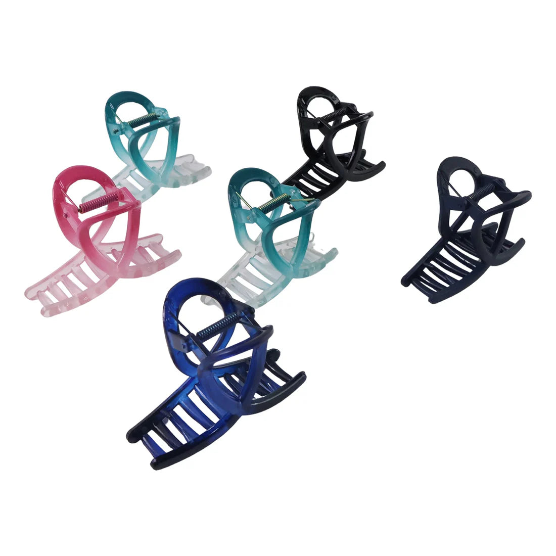 12 Piece Assorted Matte Finish Plastic Hair Clips Set - Happy Price - Image 2