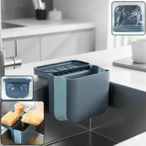 Compact Hanging Trash Bin with Adhesive Hook - Foldable Waste Container for Kitchen, Bathroom, Car (1 Pc) - Happy Price - Image 5