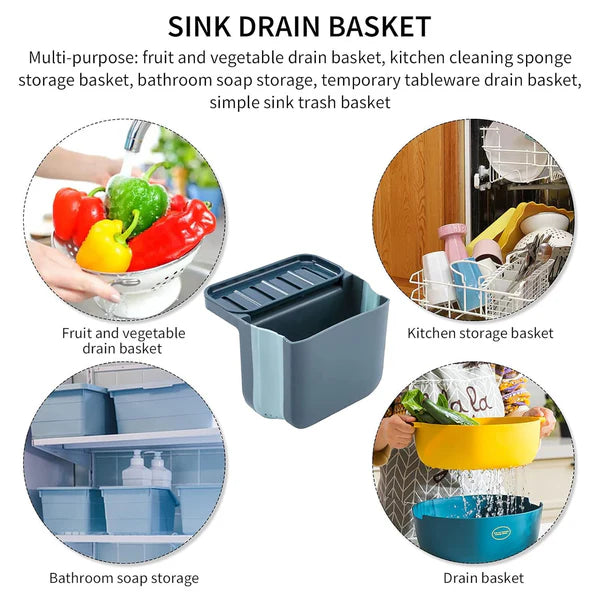 Compact Hanging Trash Bin with Adhesive Hook - Foldable Waste Container for Kitchen, Bathroom, Car (1 Pc) - Happy Price - Image 2