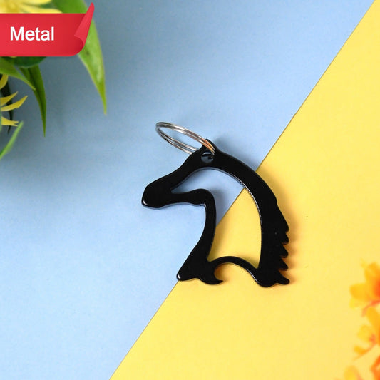 Metal Horse Face Shaped Keychain (1 Pc) - Happy Price - Image 1