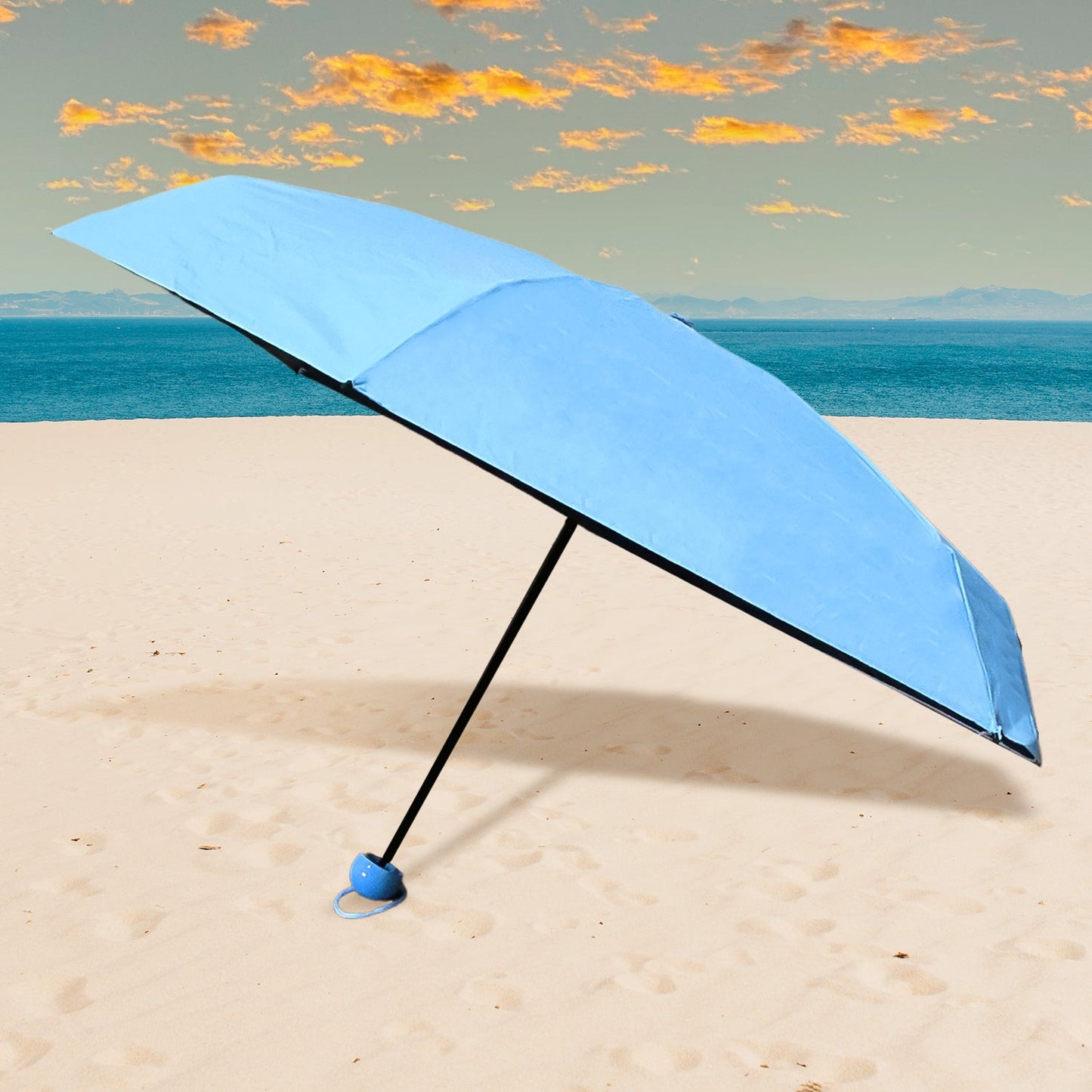5 Fold Compact Umbrella with Capsule Case (1 Pc) - Happy Price - Image 1