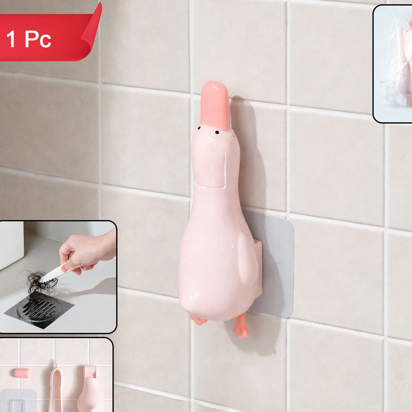 Cute Duck Bathroom Hair Catcher & Organizer (1 Pc) - Happy Price - Image 1