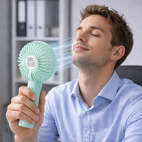 Portable Handheld Fan for Summer Comfort - Battery Not Included - Happy Price - Image 4