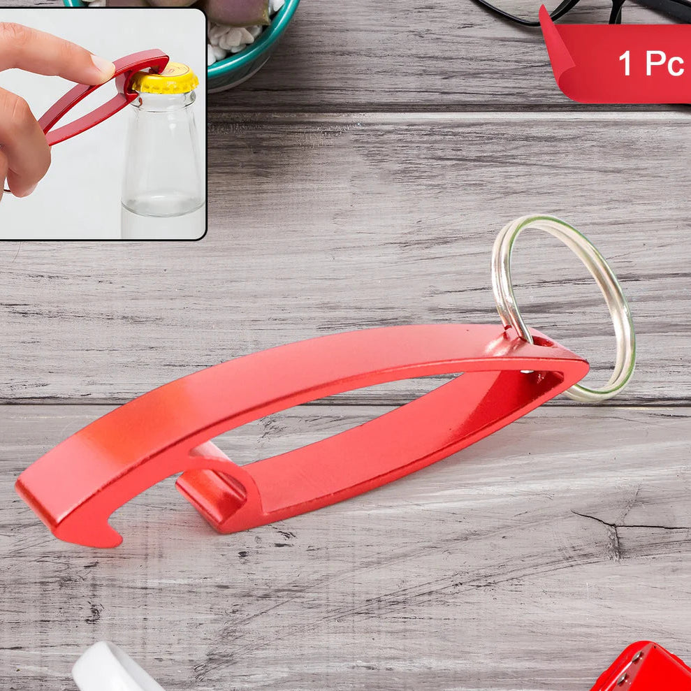 2 In 1 Compact Metal Bottle Opener With Keyring (1 Pc) - Happy Price - Image 1