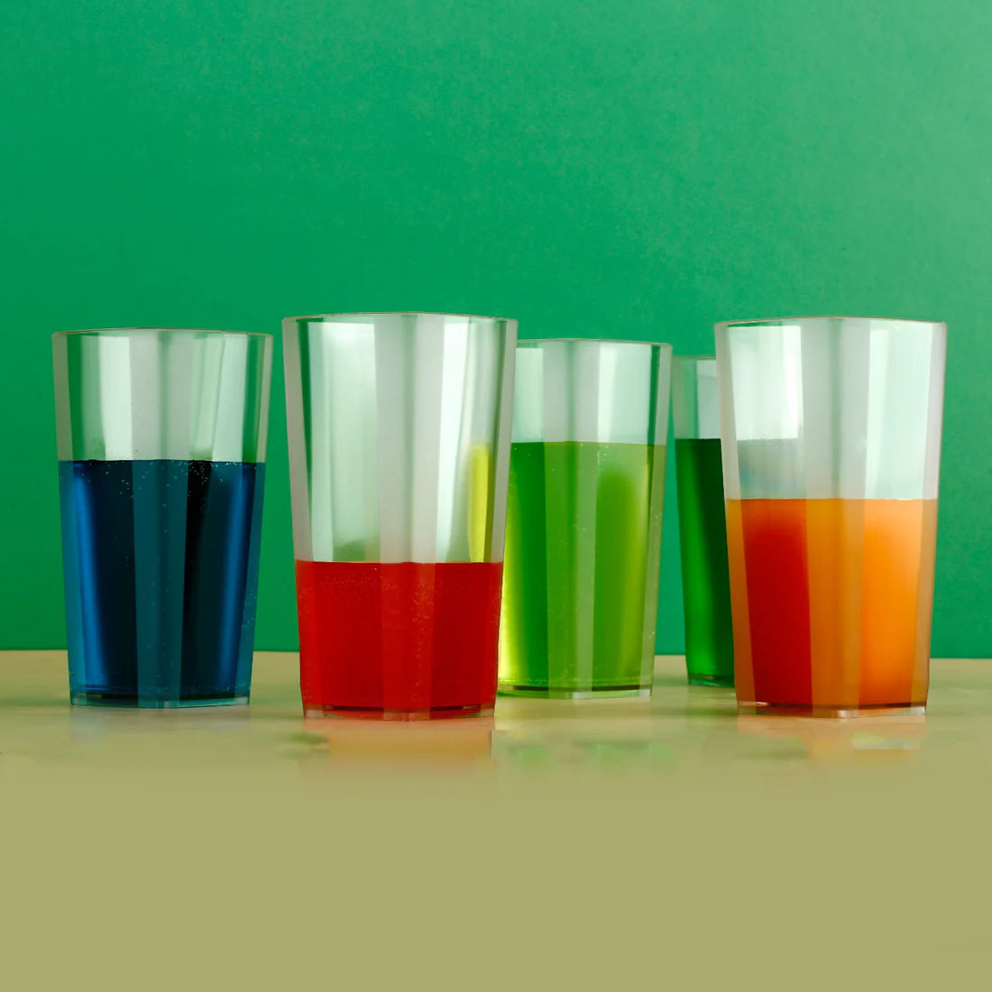 Unbreakable Stylish Transparent Square Design Waterjuicebeerwine Tumbler Plastic Glass Set ( 300 Ml Pack Of 6) - Happy Price - Image 6
