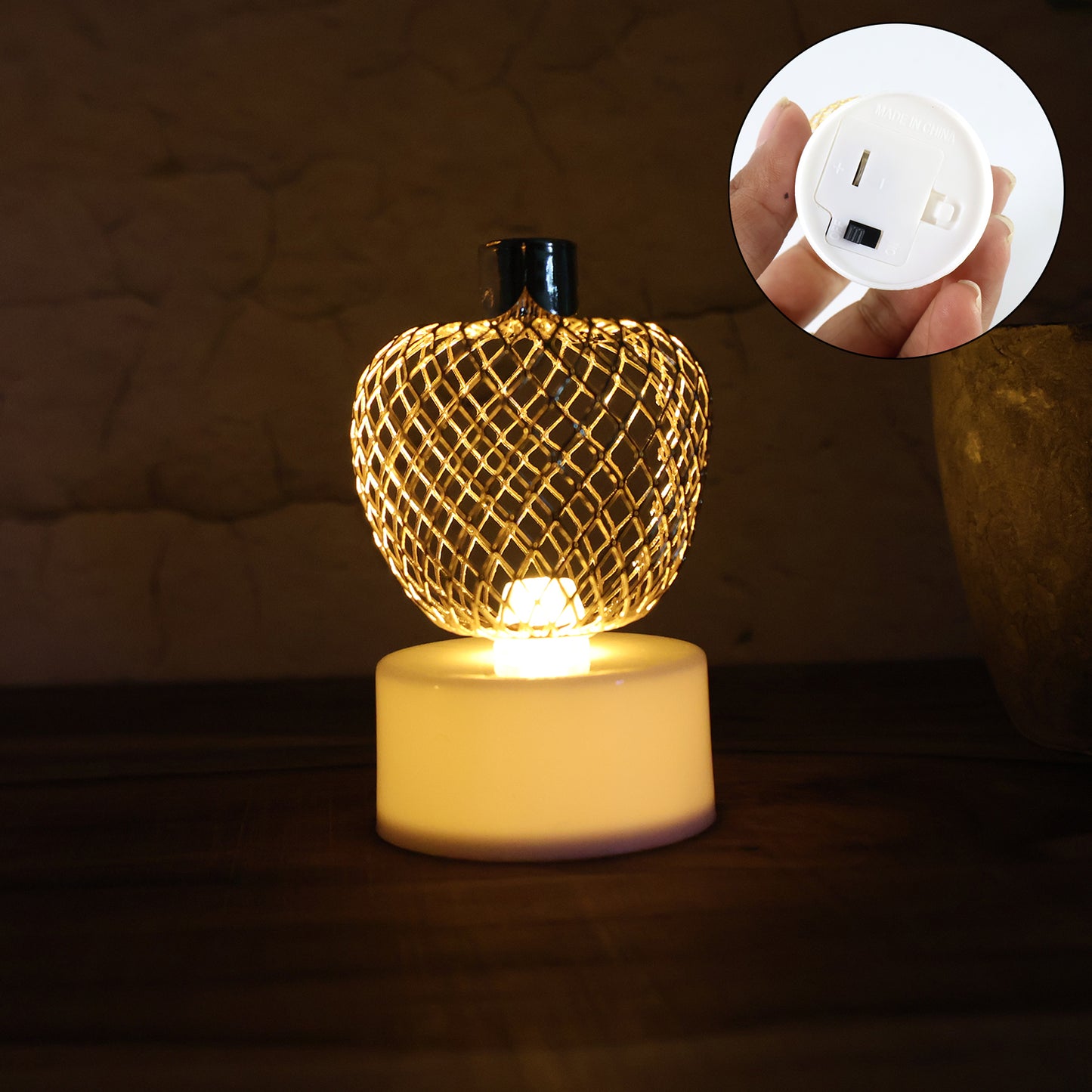 Decorative Apple Shape LED Tealight Candles - Set of 4 - Happy Price - Image 4