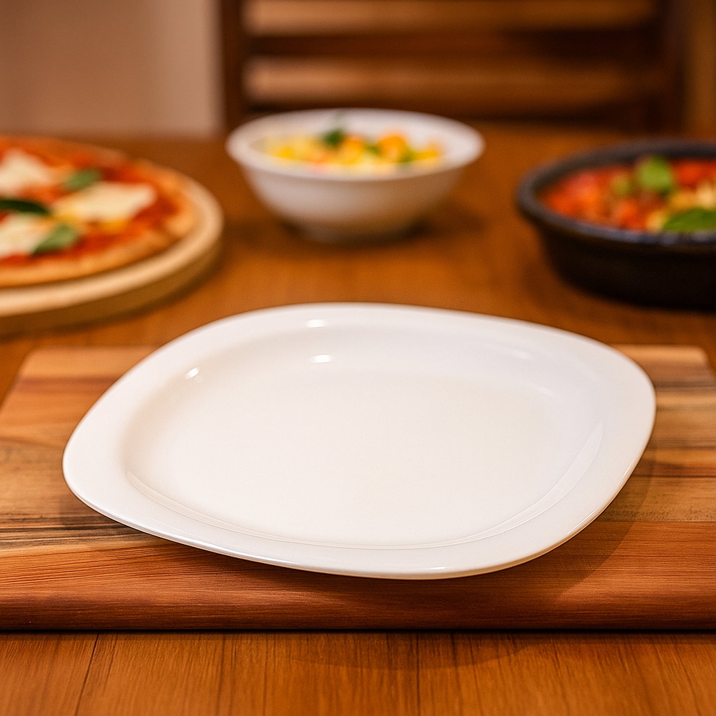 28 cm Square Dinner Plate - Durable Food-Grade Plastic for Meals & Snacks (1 Pc) - Happy Price - Image 6