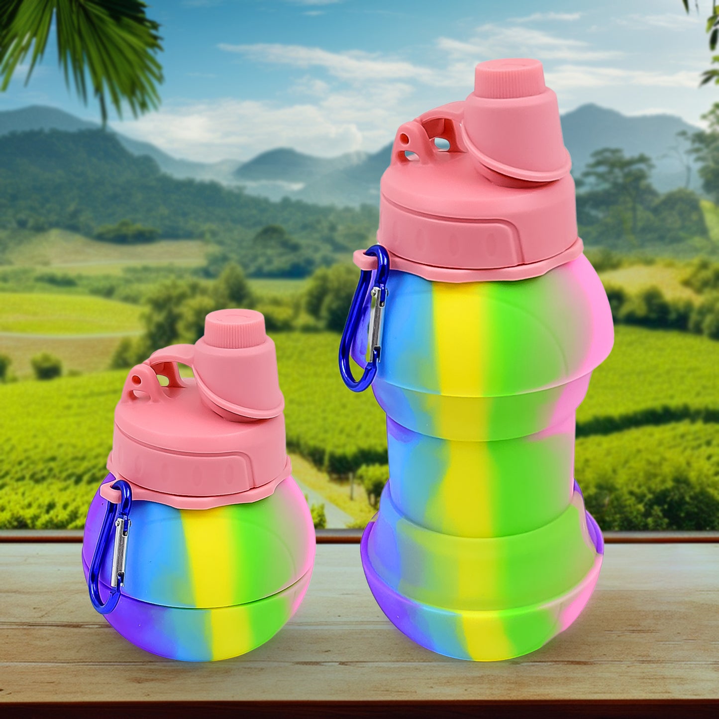 Flexible Collapsible Silicone Sports Water Bottle (260 Ml  20 Cm Folding) - Happy Price - Image 2