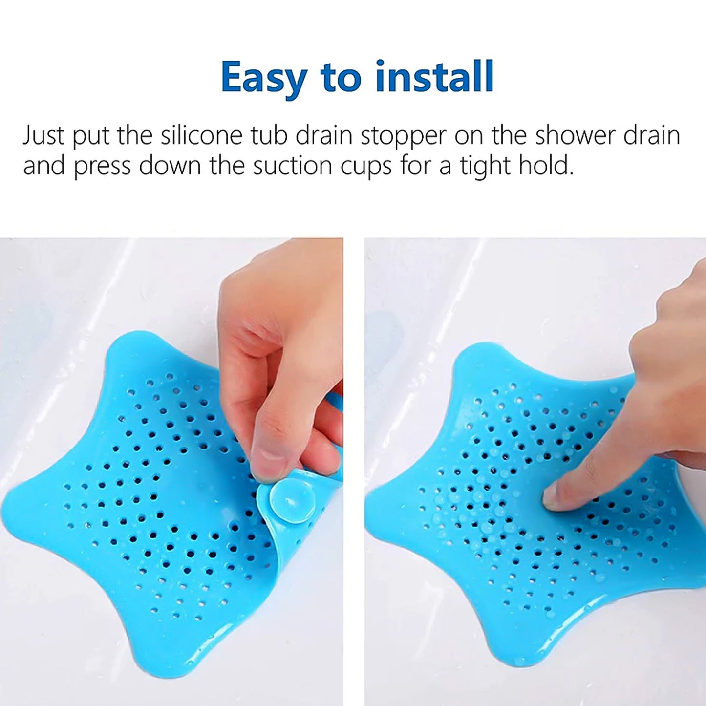 Aqua Blue Silicone Star Shaped Sink Filter Bathroom Hair Catcher Drain Strainers For Basin - Happy Price - Image 3