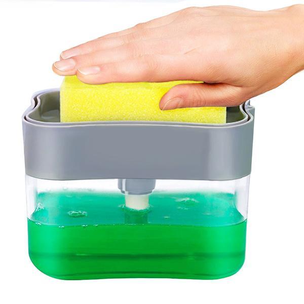 Liquid Soap Dispenser On Countertop With Sponge Holder For Pet - Happy Price - Image 5